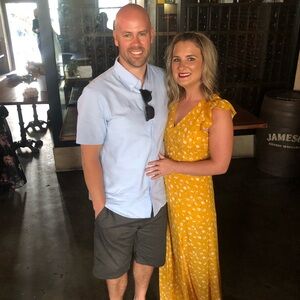 Yellow long floral dress by Lulus. Size small.